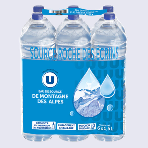 Eau de source naturelle des Alpes U
